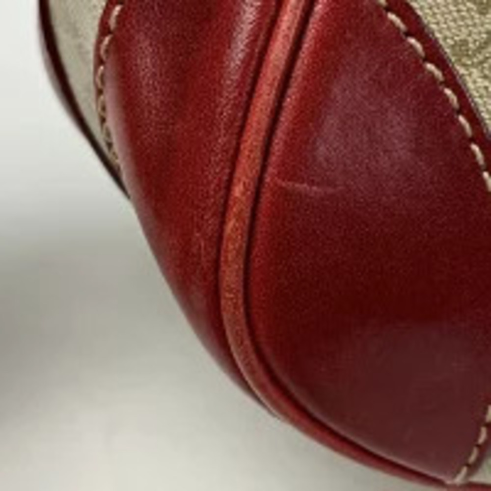 Celine bag beige Macadam shoulder canvas red Tan Red
